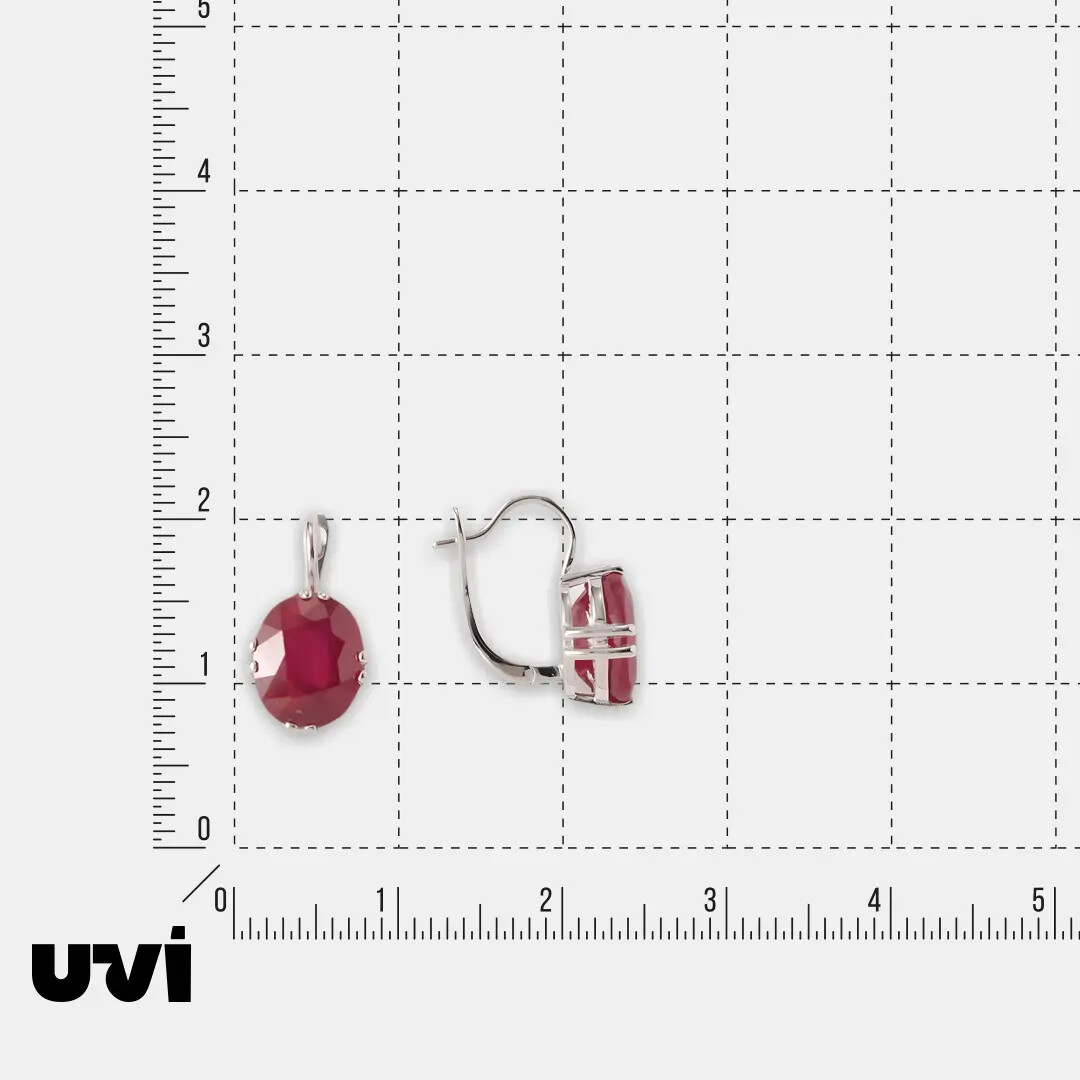 Серебряные серьги с рубинами